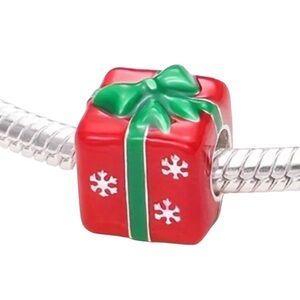 S925 Red Holiday Gift Charm Pandora Style